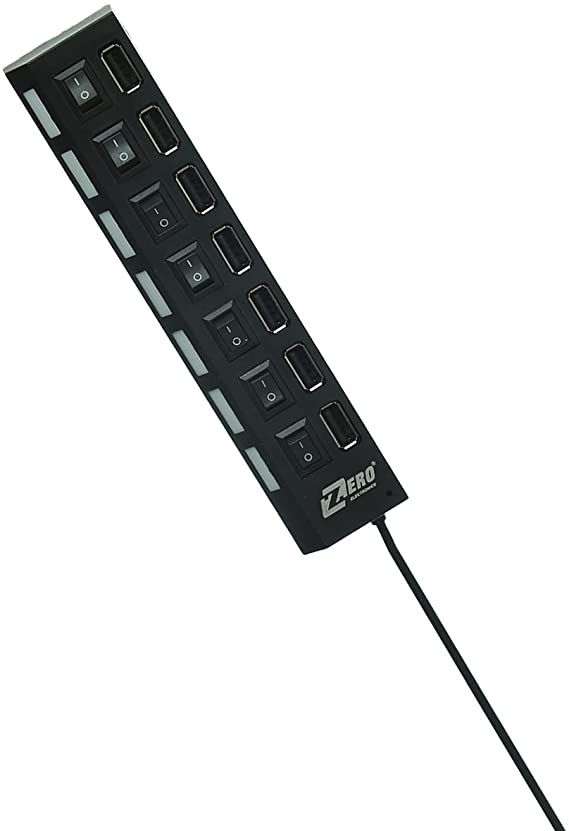 Zero High Quality High Speed Usb Hub 7 Slots - Black