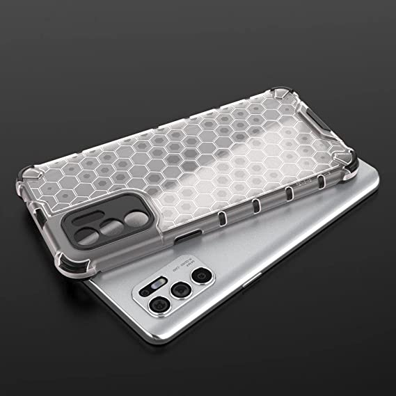 For Oppo Reno 6 4G, Honeycomb Pattern Shockproof Original Case from CompuMisr - Transparent
