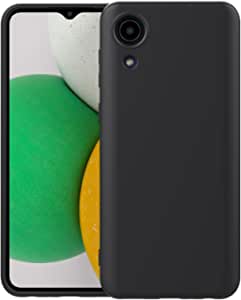 Foluu Silicone Case for Samsung Galaxy A03 Core, Liquid Gel Rubber Bumper Case with Soft Microfiber Lining Cushion Slim Hard Shell Shockproof Protective Cover for Samsung Galaxy A03 Core (Black)