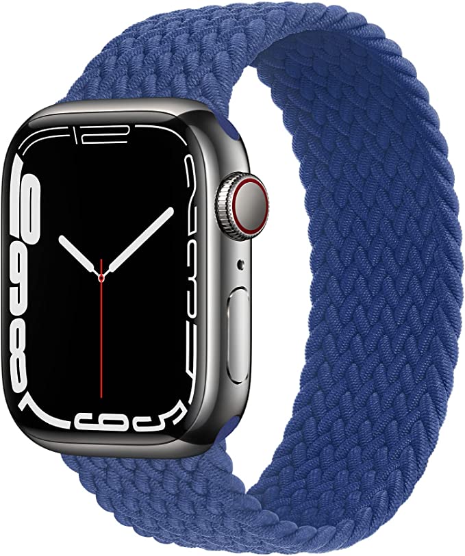 ecband Braided Solo Loop Compatible With Apple Watch Band 38mm 40mm 41mm 42mm 44mm 45mm for Men and Women, Stretch Nylon Elastic Strap Wristband for iWatch Series SE 7 6 5 4 3 2 1