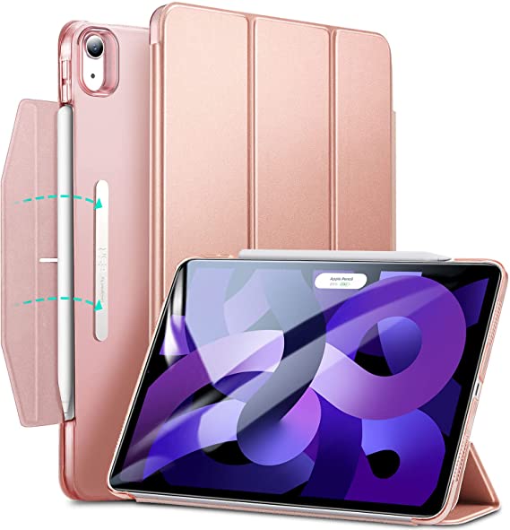 ESR Trifold Case Compatible with iPad Air 4 2020 10.9 inch [Trifold Smart Case] [Stand Case with Clasp] Ascend Series,Rose Gold