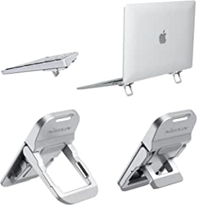 Nillkin Bolster Plus Portable Stand for Your Laptop/MacBook/Mobile/Keyboard Allows 3° 11° 16 ° Angles Zinc Alloy Hard Heavy Duty Folding Heat Dissipate Movable Silver Color