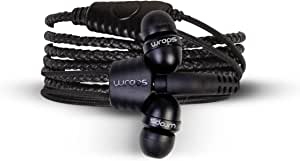 Wraps Wearable Braided Wristband Headphone Earbuds, Talk Coal