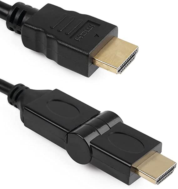 Keendex KX 2505 HDMI Male to HDMI Male Cable with 180 Degree Rotation and High Speed 10.2Gbps, 1.8 Meters - Black