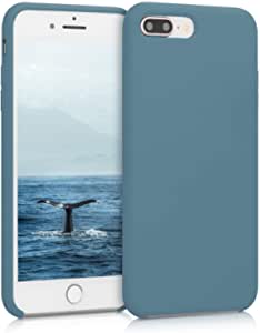 kwmobile TPU Silicone Case Compatible with Apple iPhone 7 Plus / 8 Plus - Case Slim Phone Cover with Soft Finish - Stone Blue