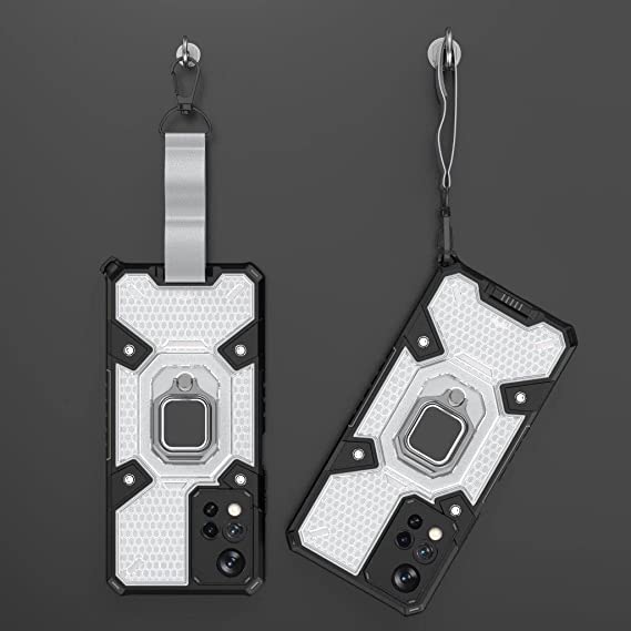 Case for Xiaomi Redmi Note 11 Pro China (Dimensity 920 5G), New Original cover From GrabMobily - Ironman Honeycomb Integrated Protection Shock Resistant TPU Case with Ring Holder and Mobile Strap