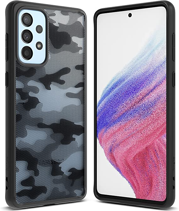Ringke Fusion Compatible with Samsung Galaxy A53 5G Case, Matte Camouflage Hard PC Back Shockproof TPU Bumper Protective Phone Cover - Matte Camo Black