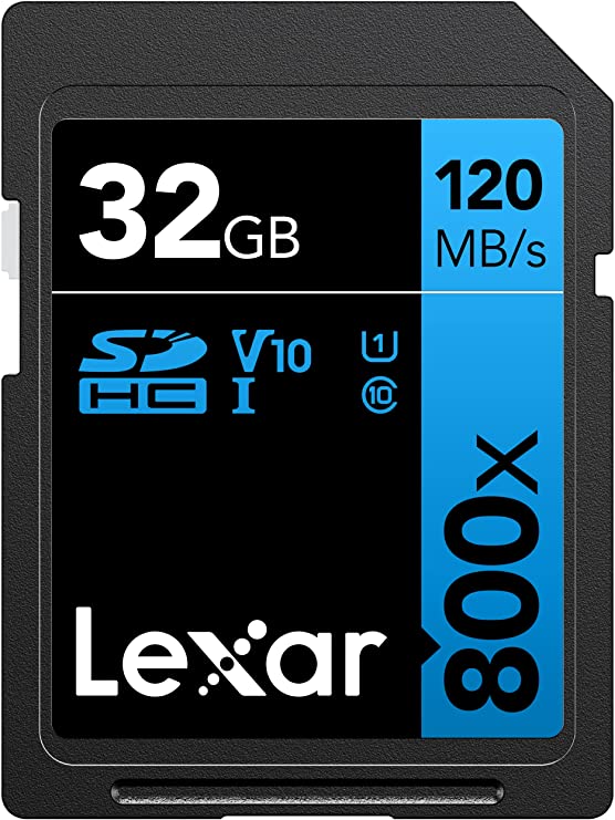 Lexar 32GB High-Performance 800x UHS-I SDHC Memory Card (BLUE Series)