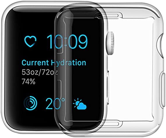 Apple Watch Series 2 Case, iPhone Watch 2 TPU Screen Protector All-Around Protective 0.3mm Hd Clear Ultra-Thin Cover (for Apple Watch Series 2 42mm)