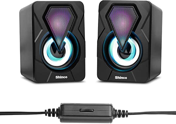 Shinco 2.0 USB-Powered Desktop Speakers with Far-Field Drivers and Passive Radiators for PC and Laptops
