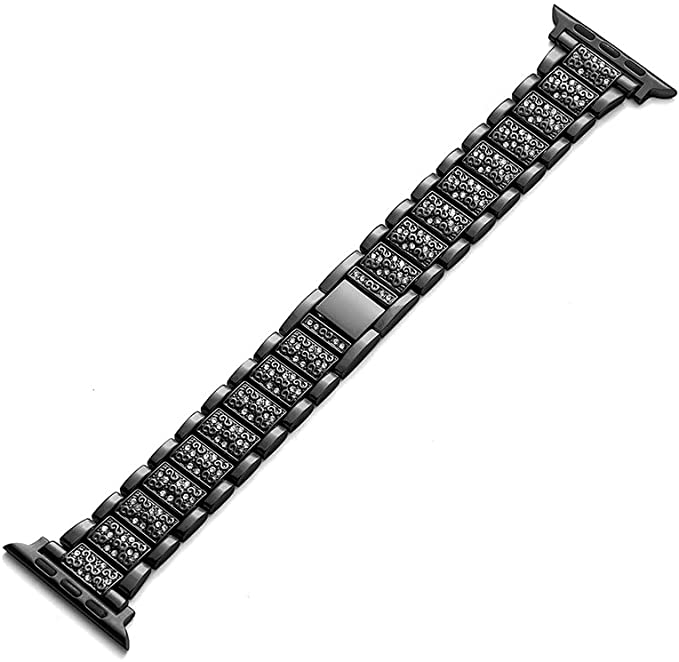 Diamond IWatch Band Compatible with Apple Watch Band 38mm 40mm 41mm 42mm 44mm Series 6 5 4 3 2 1 SE Bling Replacement Bracelet Stainless Steel Metal Wristband Strap for Apple Watch