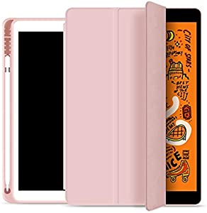QiuKui Tab Cases for 2019 iPad 10.2 7 2018 2017 9.7 Mini 4 5 2020 PRO 11 10.5 Air 3, Smart Case Cover Pencil Holder for iPad 5th 6th Generation