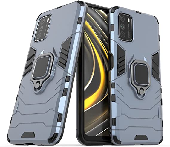 For Xiaomi Poco M3, Iron Man Ring Original Case from CompuMisr - Blue