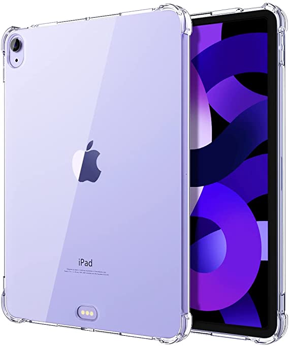 TiMOVO Case for New iPad Air 4th Generation, iPad Air Case 4th Generation (10.9-inch, 2020), [Support Touch ID & Apple Pencil Charging] Slim Clear TPU Protective Shell with 4 Air Cushion - Clear