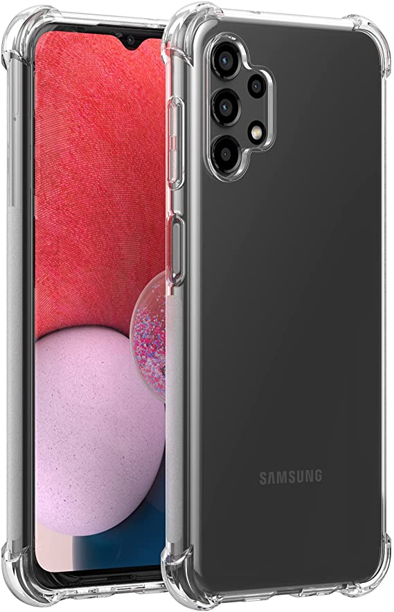 Cresee Case for Samsung Galaxy A13 LTE / A13 4G, Crystal Clear Cover with Reinforced Corner Bumper Slim Fit Shockproof Flexible TPU Phone Case for Galaxy A13 4G - Transparent