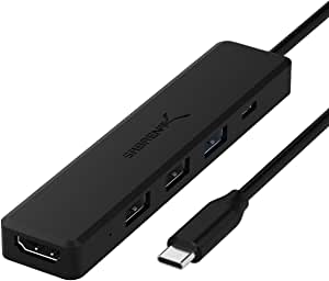 Sabrent Multi-Port USB Type-C Hub with 4k HDMI | Power Delivery (60 Watts) | 1 USB 3.0 Port | 2 USB 2.0 Ports (HB-TC5P)