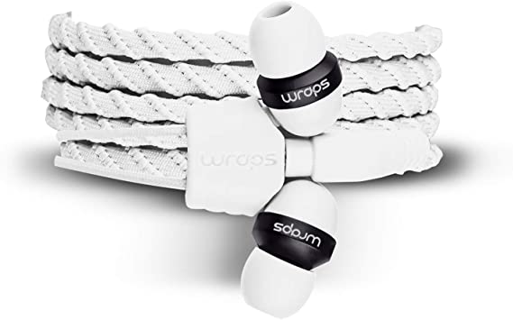 Wraps Wearable Braided Wristband Headphone Earbuds, Talk Flint (WRAPSCSIL-V15M)