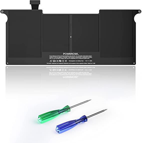 POWEROWL A1406 A1495 Battery for MacBook Air 11'' A1370 (Mid 2011) A1465 (Mid 2012 2013 Early 2014 2015 Version)[7.6V 39Wh], fit MC968 MD223 MD711