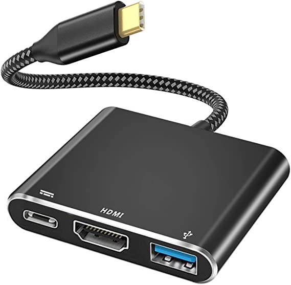 USB C to HDMI Adapter, QCEs USB-C Digital AV Multiport Adapter, HDMI 4K Video USB 3.0 100W Fast Charging Hub Compatible with MacBook Pro/Air iPad iMac 2021, Samsung Dex Galaxy S20/S10 Note 20/10