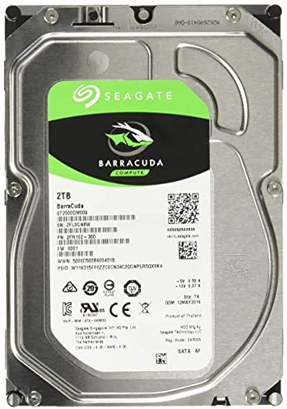 Seagate 3.5 Inch 2 TB BarraCuda Internal Hard Drive - Silver