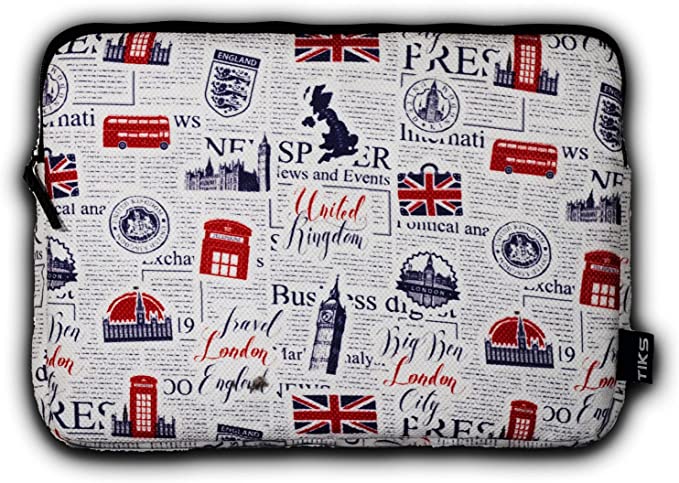 TIKS London Printed Labtop Bag 13-14 Inch - Multi Colour