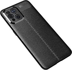 جراب متوافق مع Oppo Find X3 Pro ، - جراب فائق الجودة من GrabMobily - غطاء مقاوم للصدمات بنمط جلدي متين رفيع للغاية من ألياف الكربون المصقول - مقاوم للانزلاق - جراب أصلي جديد - أسود