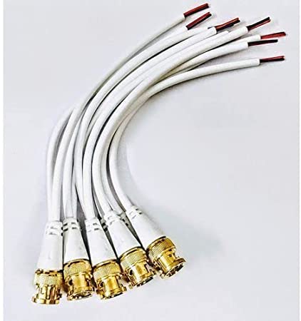 BNC Male Video Connector - White - 10 Pieces