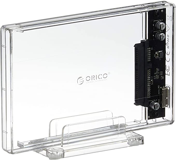 ORICO 2.5 inch SSD Sata Hard Disk External Portable Case Cover USB3.0 with Stand, 2159U3-CR (Transparent)