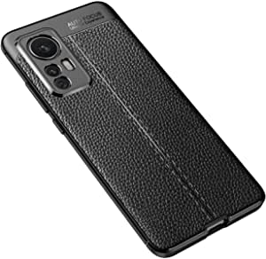 Case for Xiaomi 12 / Xiaomi 12X, Premium quality Case From GrabMobily -,Silicone Shockproof Cover Durable Ultra Thin Carbon Fiber Brushed Protection Case -Slip-Resistant - Black