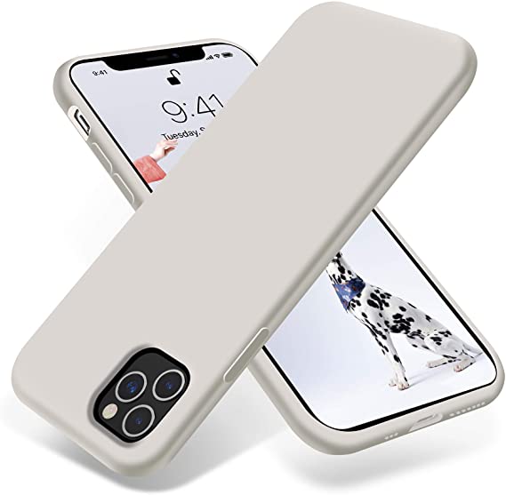 OTOFLY iPhone 11 Pro Case,Ultra Slim Fit iPhone Case Liquid Silicone Gel Cover with Full Body Protection Anti-Scratch Shockproof Case Compatible with iPhone 11 Pro (White Stone)