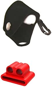 Airpod Black Light Leather Case with Stand for iPod Watch Red