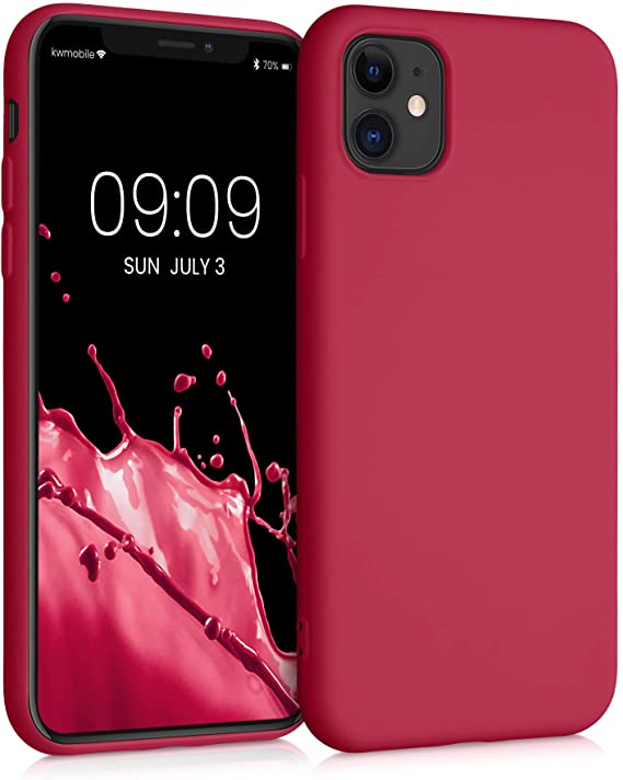 kwmobile Case Compatible with Apple iPhone 11 - Case Soft TPU Slim Protective Cover for Phone - Sweet Cherry