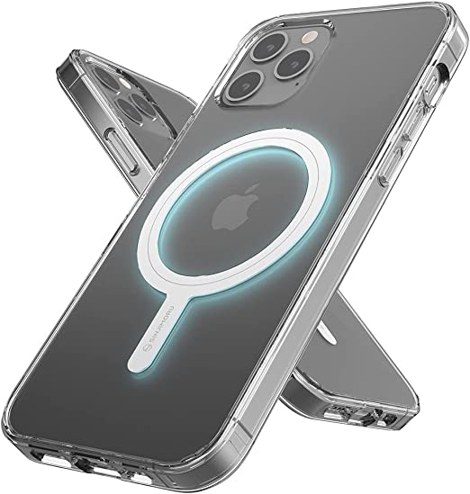 Sinjimoru Shockproof iPhone Case with MagSafe, PC & TPU Clear Phone Case for iPhone 12/12 Pro MagSafe Case. M-Airclo for iPhone 12/12 Pro