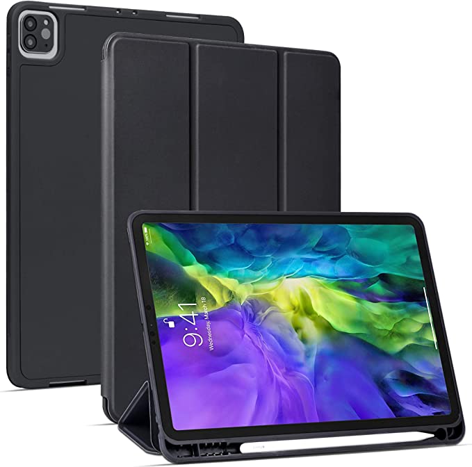 Migeec for iPad Pro 11 2020 Case/iPad Pro 11 2018 Case Auto Wake/Sleep Feature Standing Cover, black