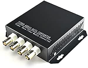 4 Channel Video/Audio Data Fiber Optic Media Converter (20KM)