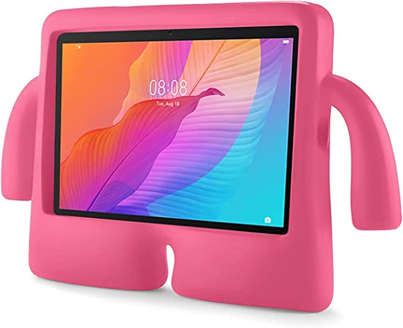 Case Cover For Samsung Galaxy Tab A7 lite 8.7 Inch 2021 (-T225 / -T220), Cartoon Shockproof Kids Case Stand (Pink)