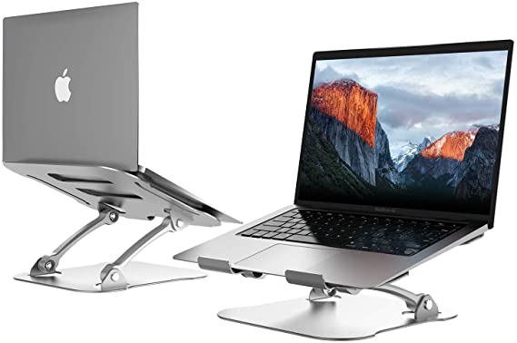 Adjustable Laptop Stand, Ergonomic Computer Stand for Laptop, Detachable Height and Angle Adjustable Laptop Riser (Silver)