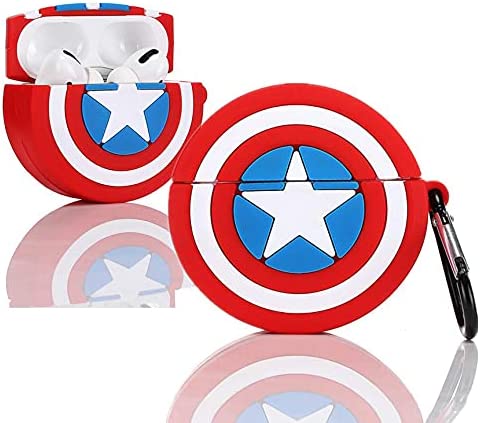 Silicone Shockproof Captaiin Americaa Shield Case Cover For Airpods Pro