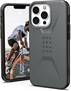 URBAN ARMOR GEAR UAG Designed for iPhone 13 Pro Case [6.1-inch Screen] Sleek Ultra-Thin Shock-Absorbent Civilian Protective Cover, Silver