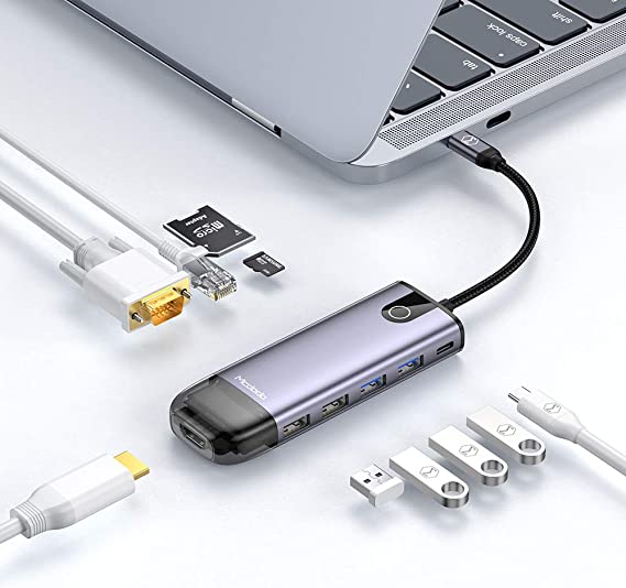 Mcdodo USB 10 in 1 Type C Hub Adapter Ethernet Port, 4K for Pixel, Chromebook