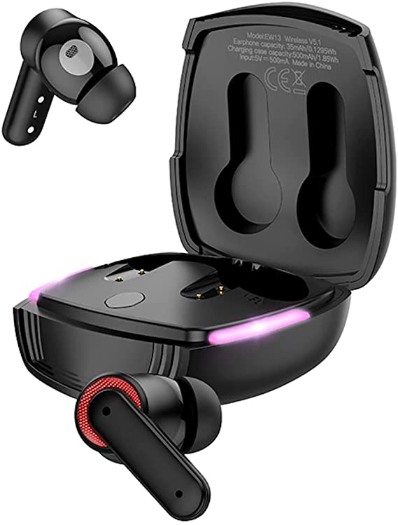 Hoco EW13 - Magic Flow True Bluetooth Wireless ENC Noise Cancelling Gaming Headset, Compatible with iPhone Samsung Xiaomi Huawei Oppo - Black