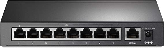 TP-Link 9 Port Fast Ethernet 10/100Mbps PoE Switch | 8 PoE+ Ports @65W | Sturdy Metal w/Shielded Ports | Limited Lifetime Protection | Extend Mode | Priority Mode | Isolation Mode (TL-SF1009P)