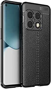 لجهاز OnePlus 10 Pro 5G جراب اوتوفوكس اصلي بنقش الجلد كربون فيبر ضد الصدمات - أسود