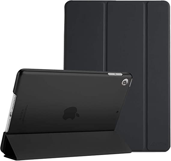 ORIbox Case for iPad 6th 9.7''(2018)/ 5th 9.7''(2017)/Air 2nd 9.7''(2014)/Air 1st 9.7''(2013), Premium Silk Pattern Trifold Stand Smart Cover with Hard PC Back Cover, 9.7 Inch, Black