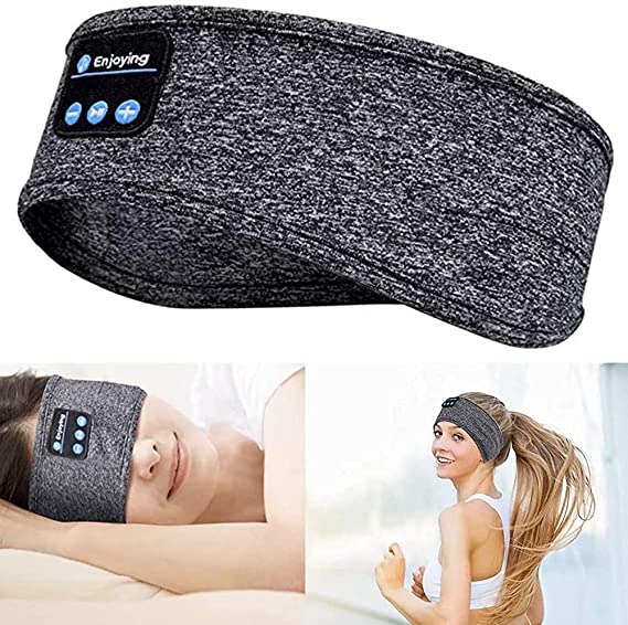 Sleep Bluetooth Headphones Sports Headband, Waterproof Rechargeable Wireless Ultra-Soft Headphones with Ultra-Thin HD Stereo Speakers, A Personalized Tech Gifts for Sports or Side Sleep