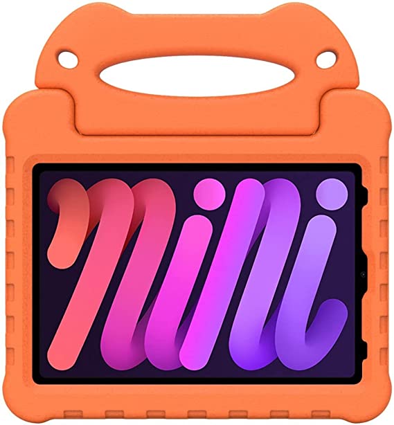 Children's EVA Tablet Case for iPad Mini 6 Hand-Held Kids EVA Stand Anti-Fall Cover for Ipad mini 6 2021 8.3" Tablet (orange)