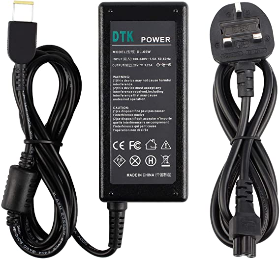 DTK 20V 3.25A 65W Laptop Charger for LENOVO Thinkpad IdeaPad Notebook Computer PC Power Cord Supply Lead AC Adapter Z40 Z50 G50 Yoga Edge Flex series Connector : 【11.0 x 5.0mm】