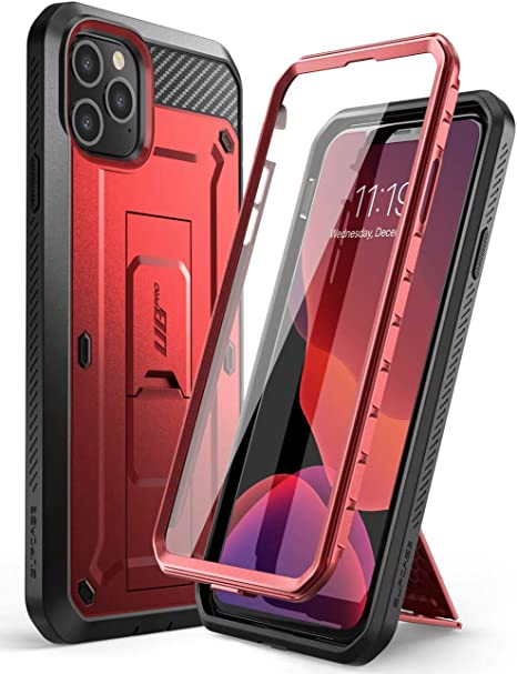 SUPCASE Unicorn Beetle Pro Series Case Designed for iPhone 11 Pro 5.8 Inch 2019, Built-in Screen Protector Full-Body Rugged Holster Case (MetallicRed)