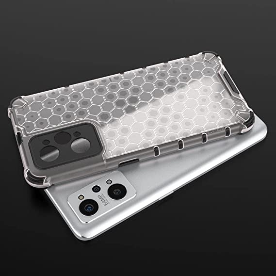 Compatible Case For Realme GT2, Honeycomb Pattern Anti-Slip, Shock Absorption, Cover For Realme GT2 - Translucent