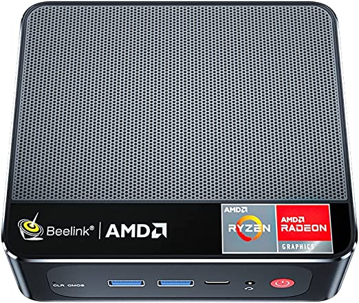 Beelink SER3 Mini PC Windows 10, Mini Computer with AMD Ryzen 7 3750H (4C/8T up to 4.0Ghz), 16G DDR4+500G M.2 2280 NVMe SSD, WiFi 5, 1000Mbps, 4K, BT 4.0, Dual HDMI, Type-C, Radeon Vega 10 Graphics